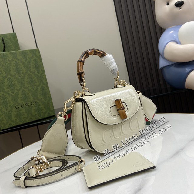 Gucci專櫃古馳最新款Bamboo 1947系列迷你竹節手提包肩背女包 jh2453型號：786482